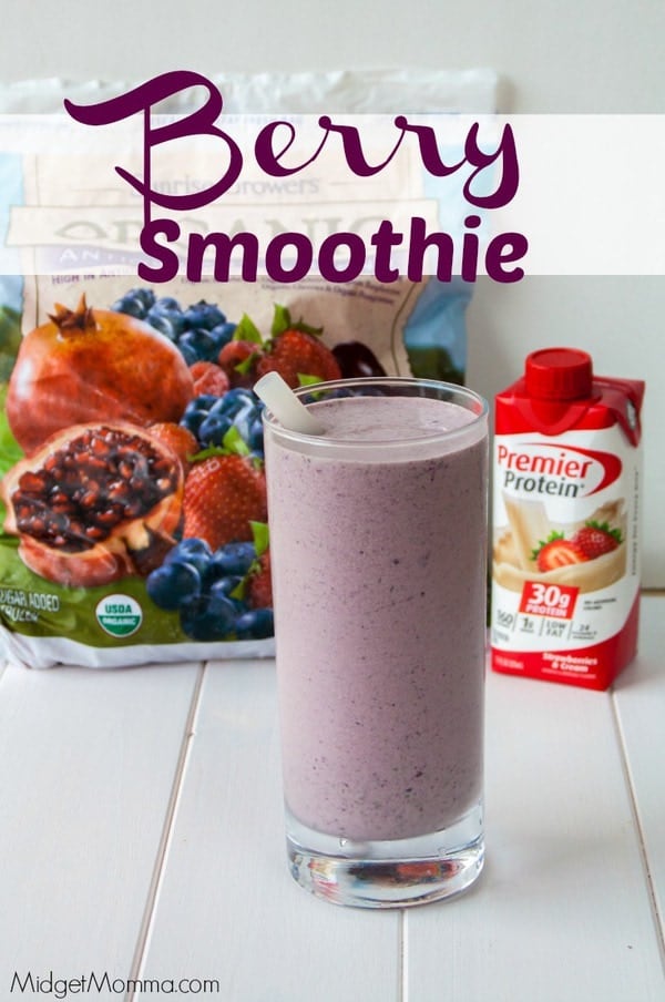 Berry Smoothie made with Premier Protein Shakes At Costco • MidgetMomma