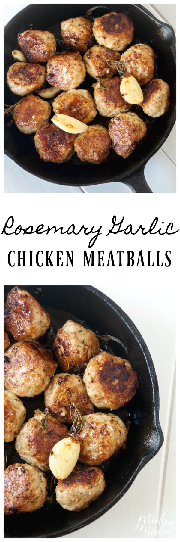 An amazing chicken meatballs recipe - made with ground chicken, garlic and rosemary!Quick and easy to make for dinner! #Chicken #Dinner #recipe #EasyRecipe #ChickenRecipe 