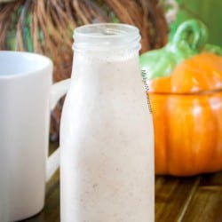 Pumpkin Spice creamer in a class bottle