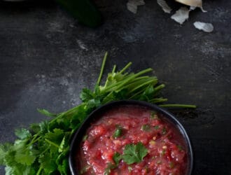 Bowl of homemade salsa