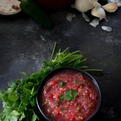 Bowl of homemade salsa