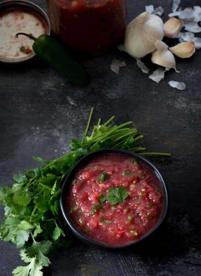 Bowl of homemade salsa