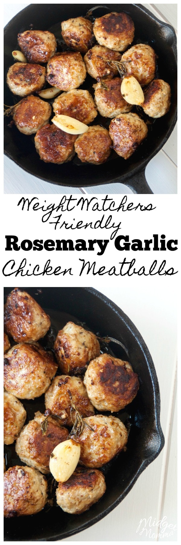 Weight Watchers Chicken Meatballs! An amazing chicken meatballs recipe - made with ground chicken, garlic and rosemary!Quick and easy to make for dinner! #Chicken #Dinner #recipe #EasyRecipe #ChickenRecipe #WeightWatchers #WeightWatcherRecipe #WeightWatchersDinner