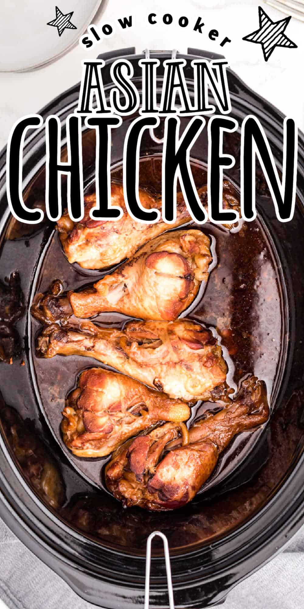 Slow Cooker Asian Chicken Legs • MidgetMomma