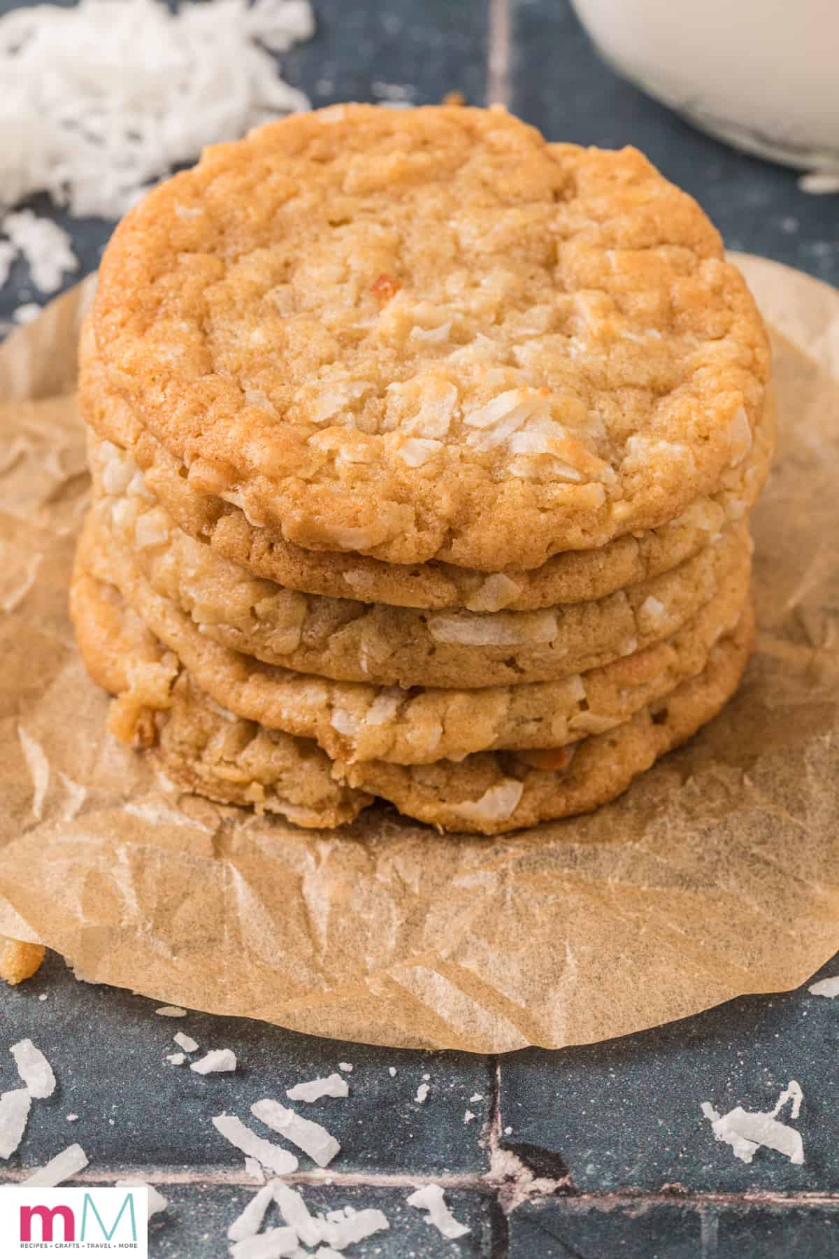 stack of Chewy Coconut Cookies 