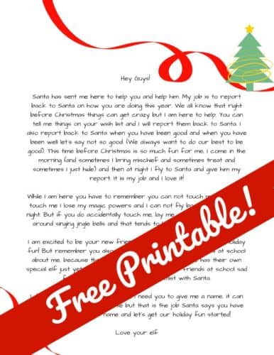 Elf on the Shelf Letter