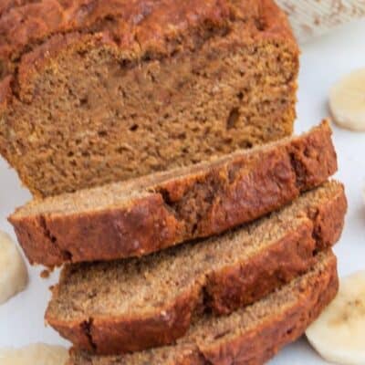 slices of homemade banana pumpkin bread