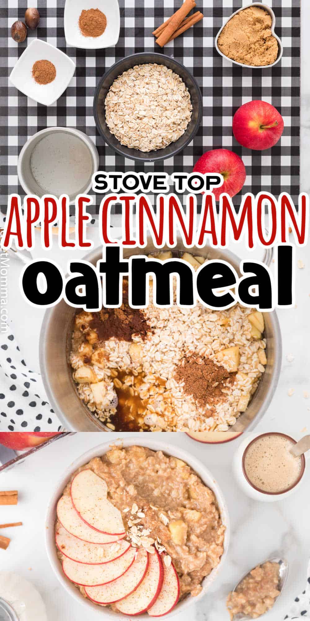 Apple Cinnamon Stove top Oatmeal Recipe • MidgetMomma