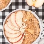 overhead shot of Apple Cinnamon Oatmeal in a bowl