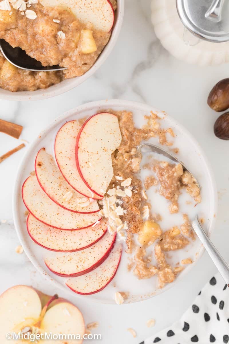 Apple Cinnamon Oatmeal with milk