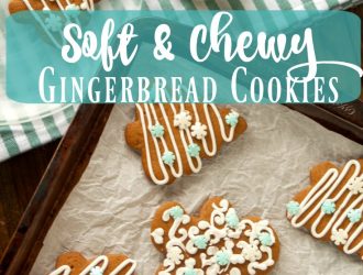 soft frosted gingerbread cookies on a tray