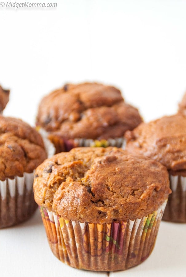 pumpkin banana chocolate chip muffins