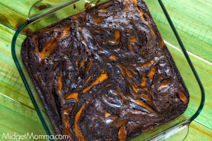 Pumpkin Brownies in a baking dish
