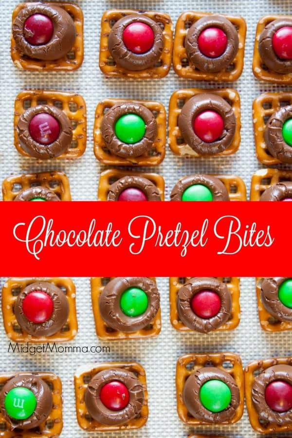 Sweet and Salty Holiday Chocolate Pretzel Bites • MidgetMomma