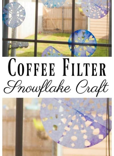 Coffee filter snowflake craft