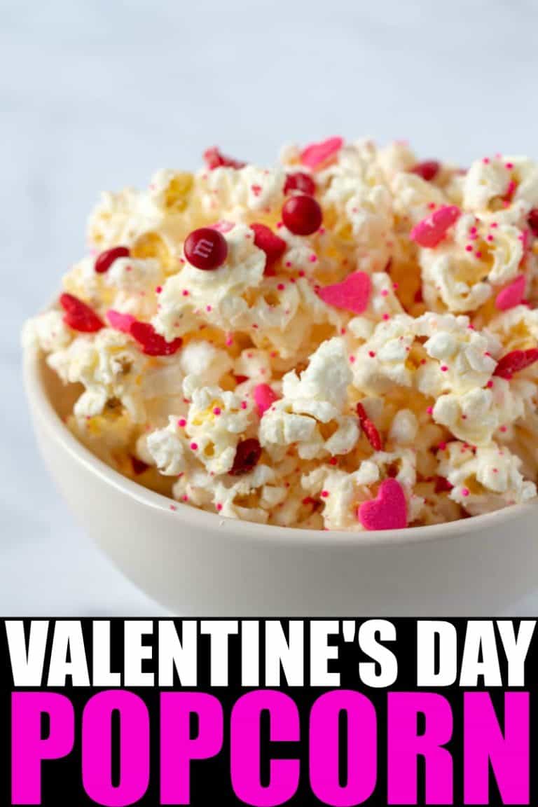 White Chocolate Popcorn Recipe - Valentine's Day popcorn • MidgetMomma