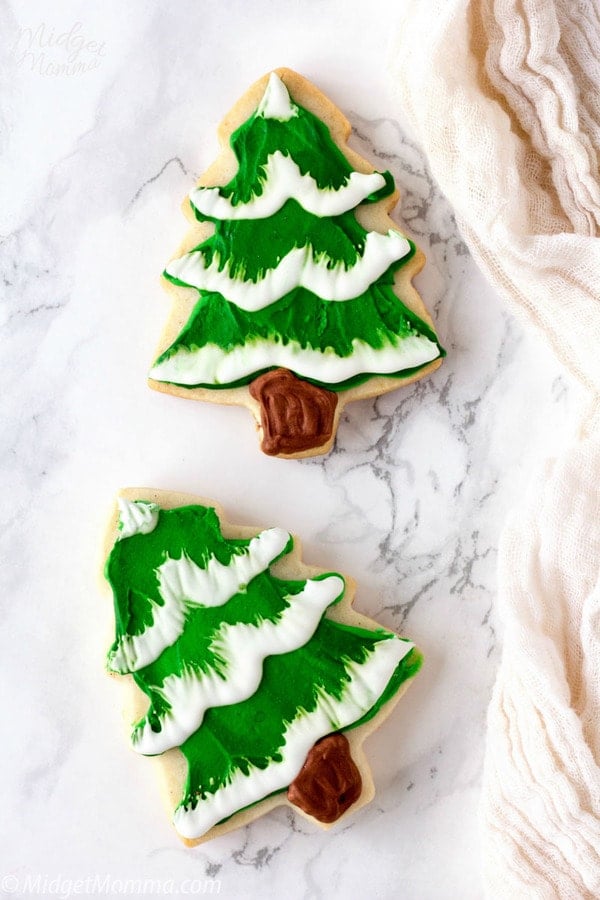 no spread sugar cookie dough christmas tree cookies