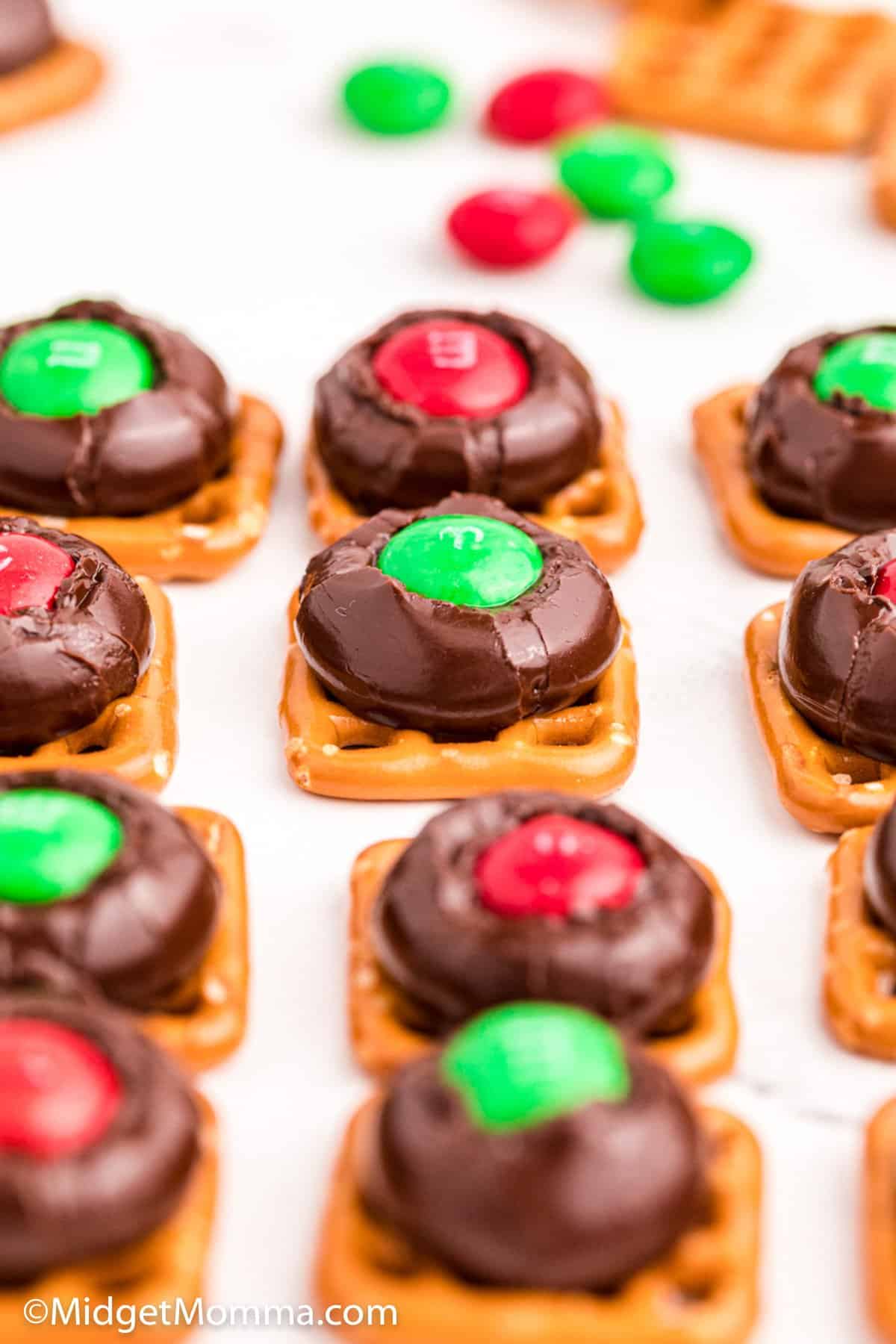 Sweet and Salty Holiday Chocolate Pretzel Bites