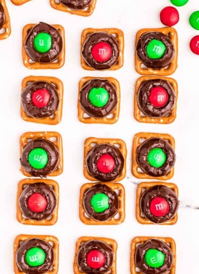 Sweet and Salty Holiday Chocolate Pretzel Bites