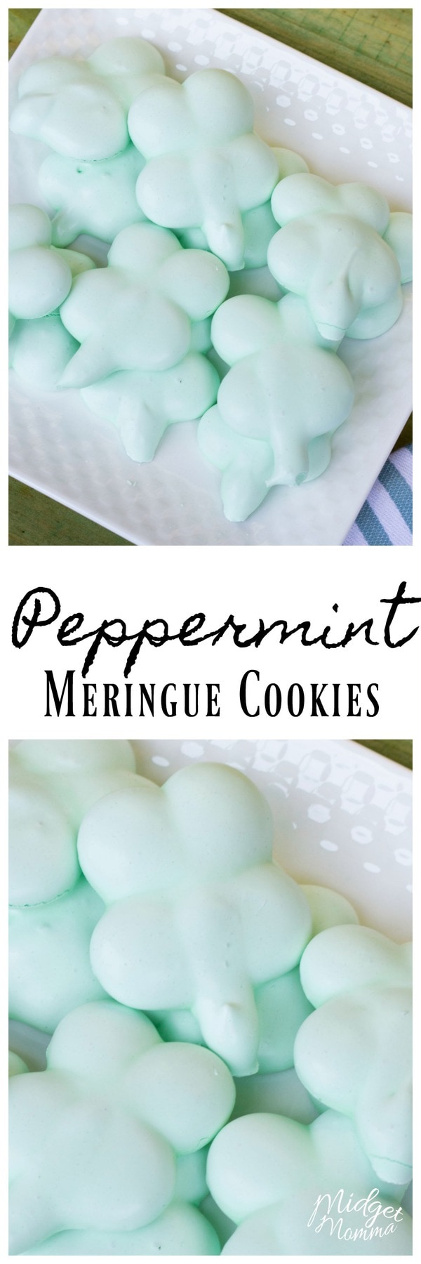 Peppermint Meringues- MidgetMomma. This peppermint cookie is light and airy with an amazing peppermint flavor