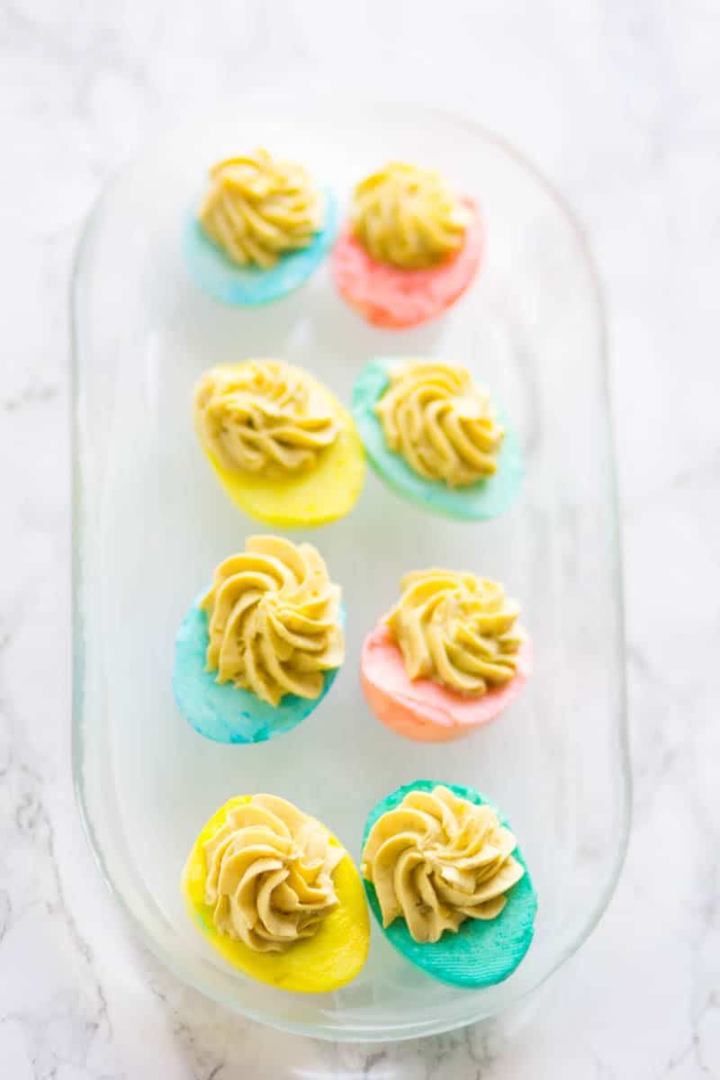 Pastel Colored Easter Deviled Eggs Recipe (Perfect for Easter!)