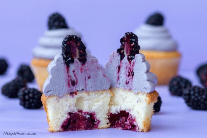 Blackberry buttercream cupcake frosting