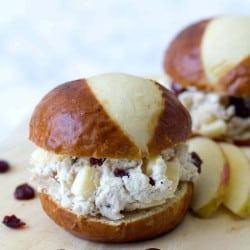 Chicken Salad with Apples on a bakery roll