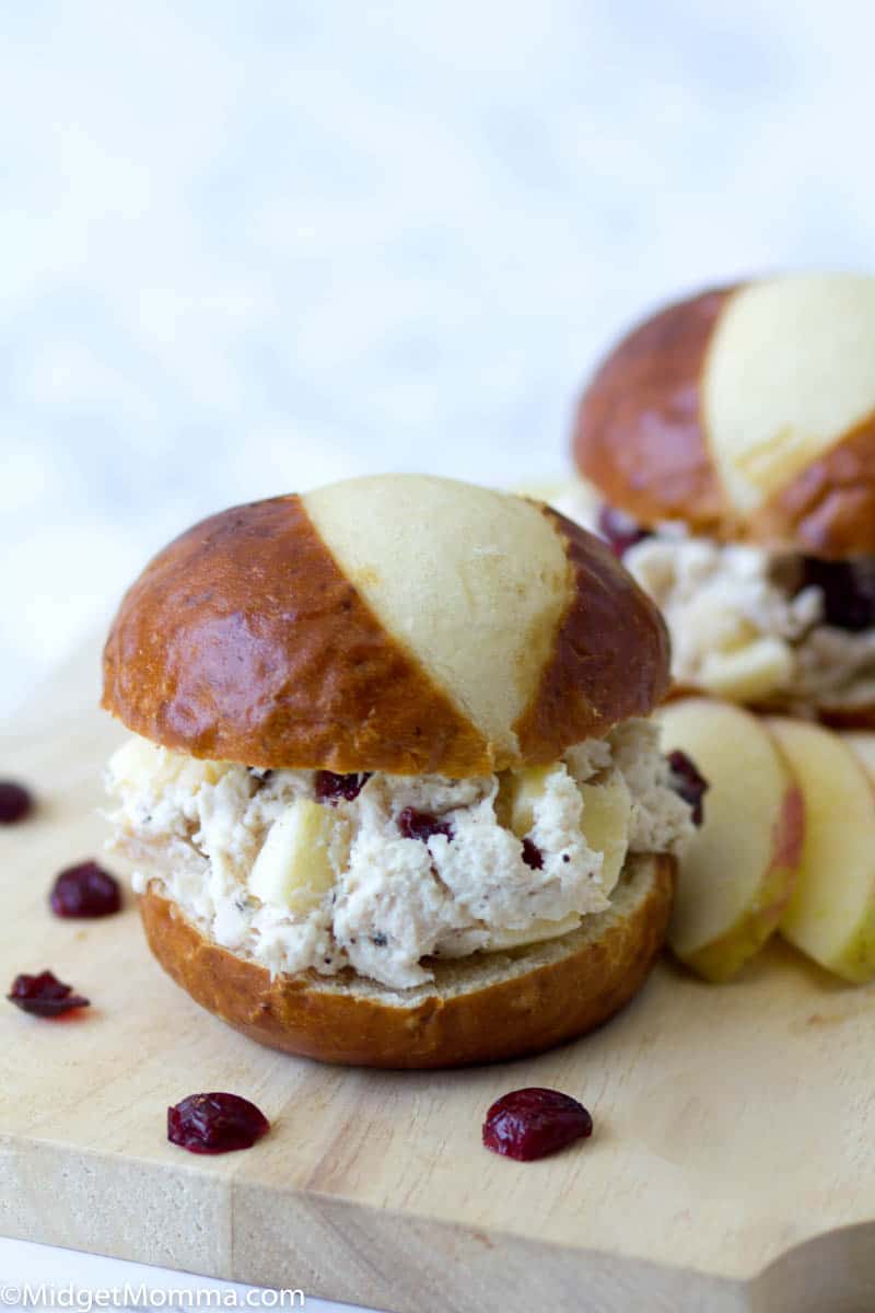 Chicken Salad with Apples on a bakery roll