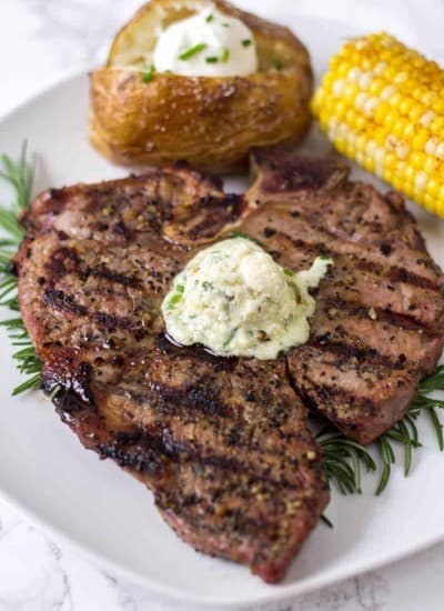 Grilled Steak With Blue Cheese Butter