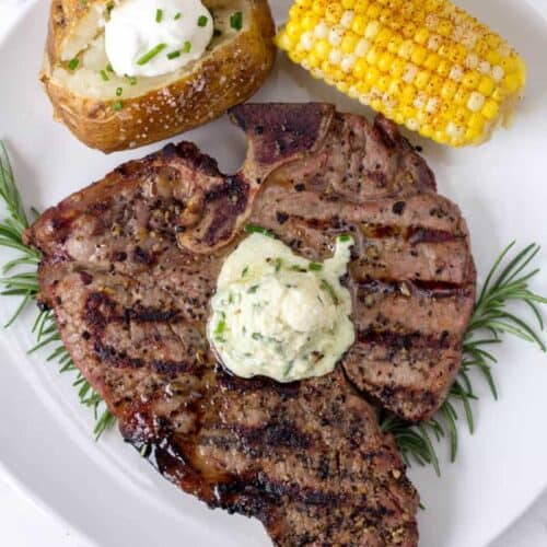 Grilled Steaks With Blue Cheese Butter • MidgetMomma