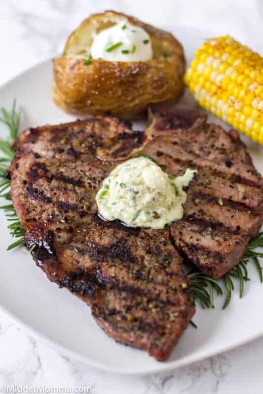 Grilled Steaks With Blue Cheese Butter • MidgetMomma