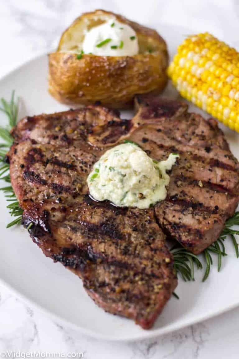 Grilled Steaks With Blue Cheese Butter • MidgetMomma