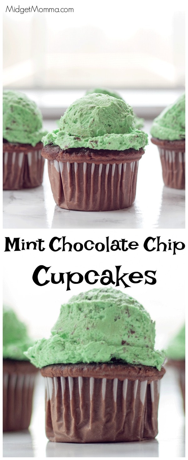 Mint chocolate chip cupcakes • MidgetMomma