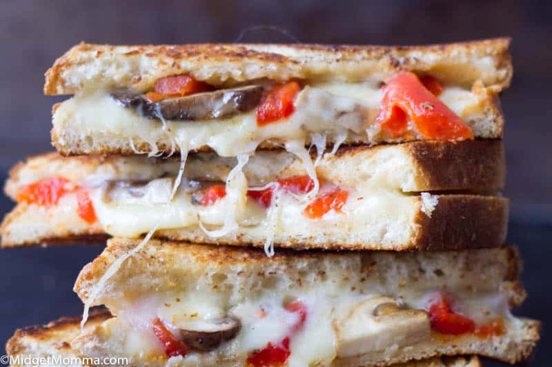 Roasted Red Pepper, Mushroom and Provolone Grilled Cheese