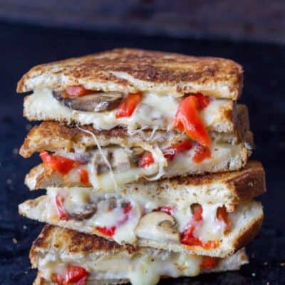 Roasted Red Pepper, Mushroom and Provolone Grilled Cheese