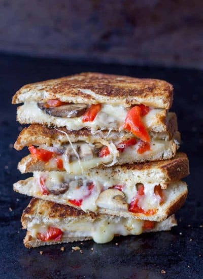 Roasted Red Pepper, Mushroom and Provolone Grilled Cheese
