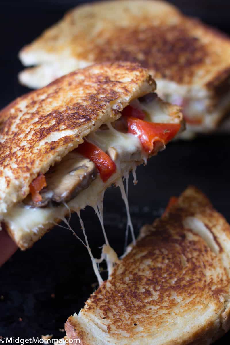 Roasted Red Pepper, Mushroom and Provolone Grilled Cheese