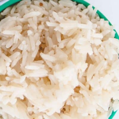 Garlic Rice in a green bowl