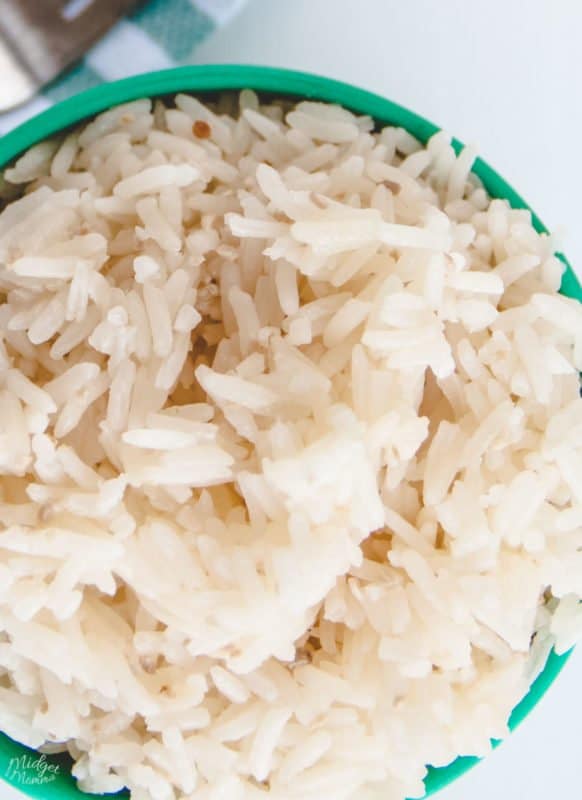 Garlic Rice in a green bowl