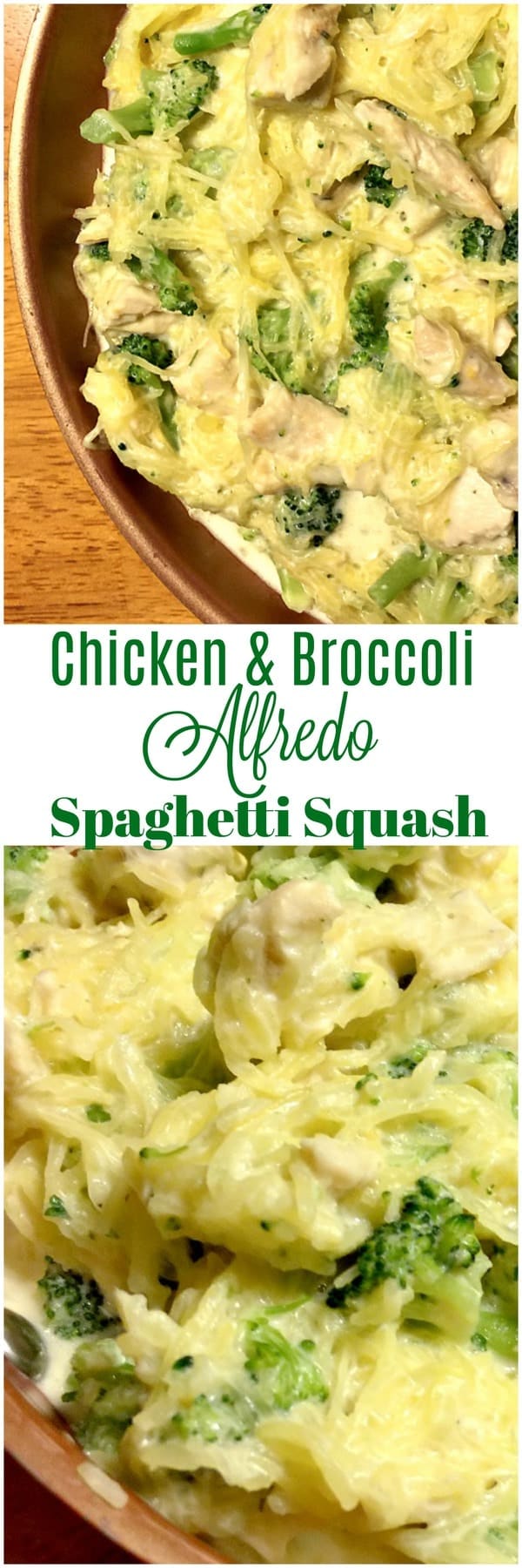 Chicken and Broccoli Alfredo Spaghetti Squash