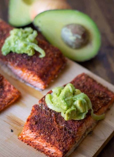 Grilled Salmon with Avocado Onion Salsa