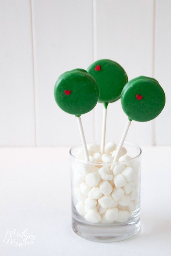 Grinch Cookies made with oreos