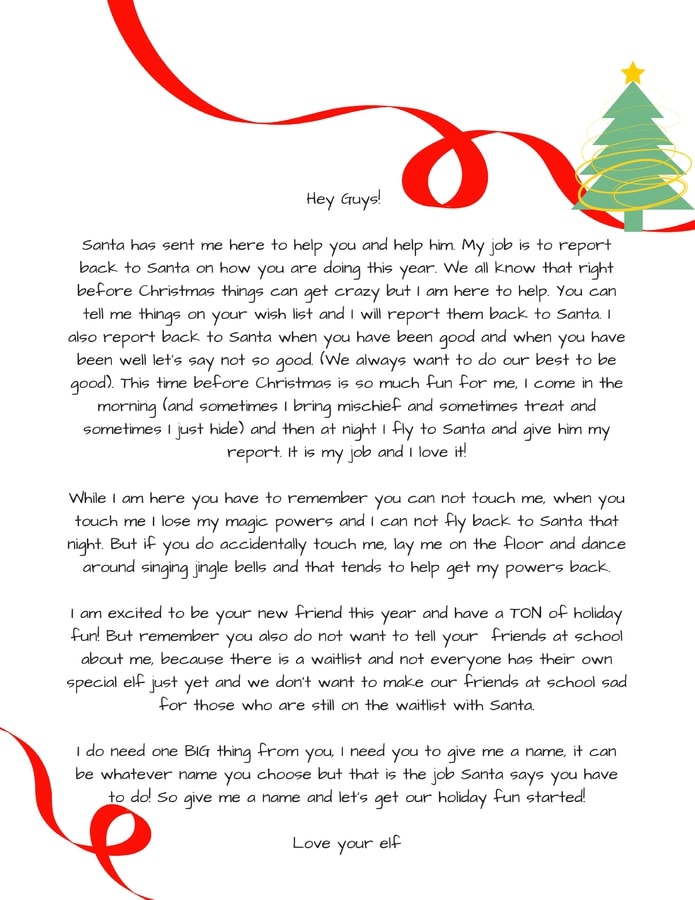 Elf On The Shelf Arrival Letter FREE Elf On The Shelf Printable Elf On The Shelf Arrival Letter FREE Elf On The Shelf Printable