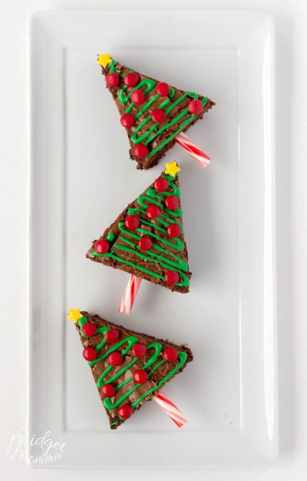 Easy Christmas tree brownies