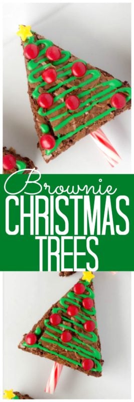 These Christmas Tree brownies are so easy to make! Plus do you see how totally adorable they are? This easy Christmas Dessert is perfect for making for parties because the icing hardens and they are easy to pack up and bring with you. #Christmas #ChristmasTree #ChristmasDessert #ChristmasBrownie #EasyChristmasDessert