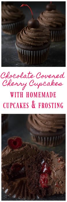 Chocolate Covered Cherry Cupcakes
