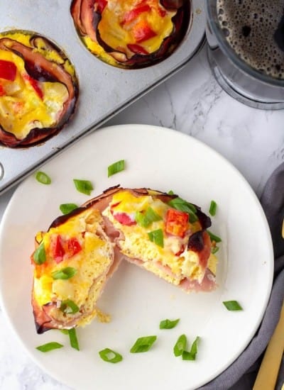 Ham and Cheese Egg breakfast cups