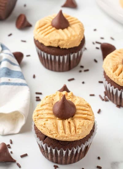 Peanut Butter Blossom Cupcakes