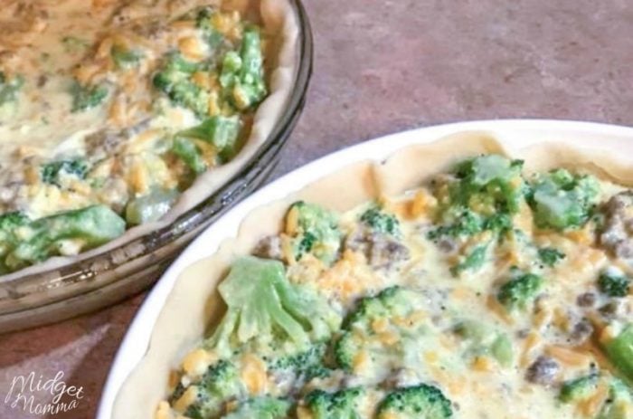 Sausage Broccoli and Cheese Quiche • MidgetMomma