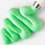 mint buttercream frosting recipe in a pipping bag